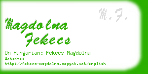 magdolna fekecs business card